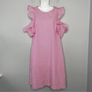 J.MCLAUGHLIN Dress Womens Size Small Striped Summer Ruffle Feminine Date Brunch
